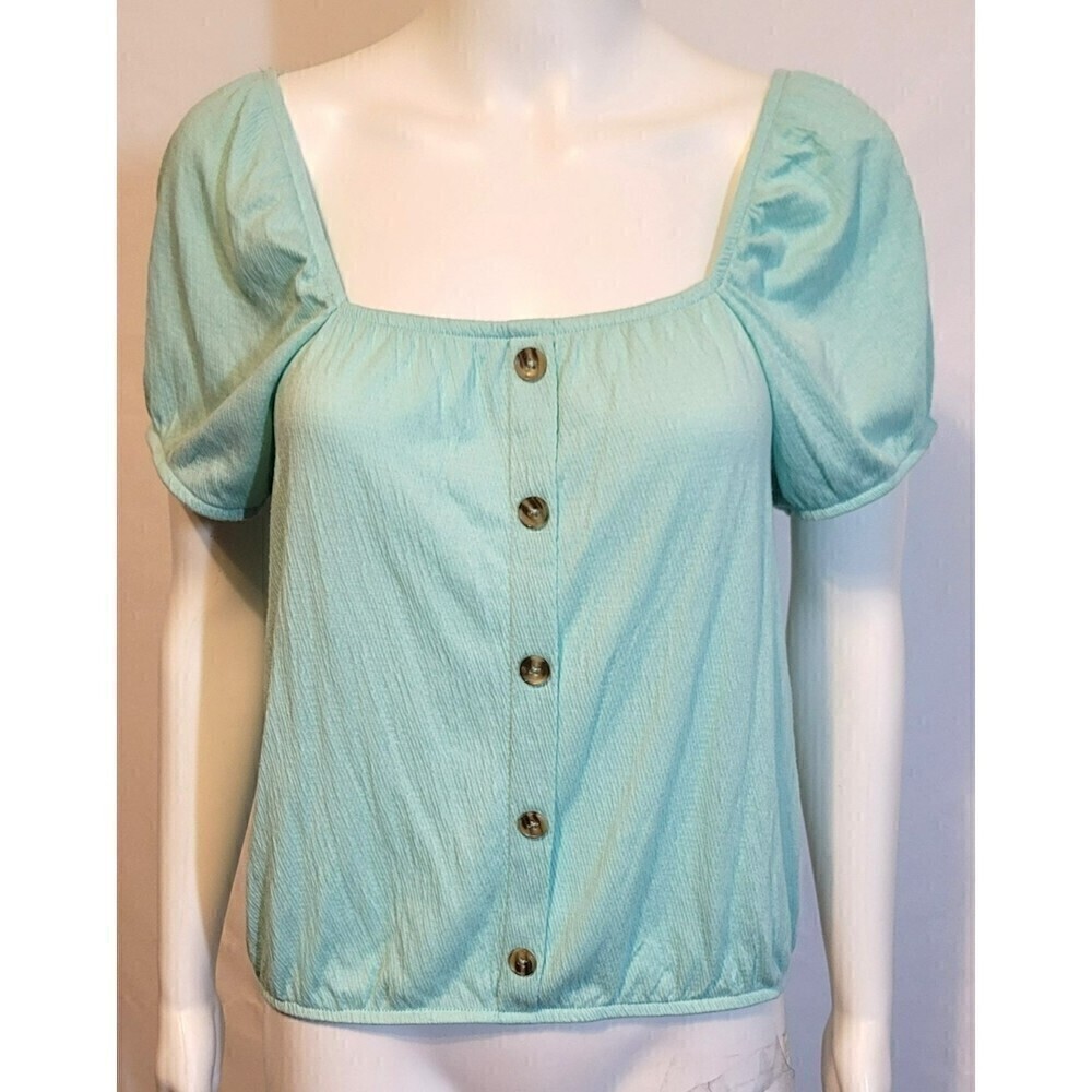 No Boundaries Juniors' Cap Sleeve Peasant Blouse Size M (11-13) - Picture 4 of 11
